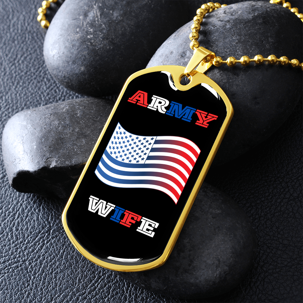 Army Wife | Luxury Personilized Option Dog Tag Necklace