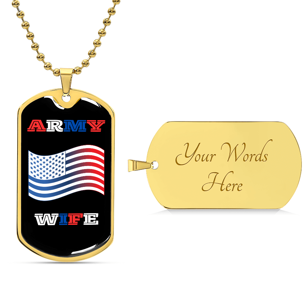 Army Wife | Luxury Personilized Option Dog Tag Necklace