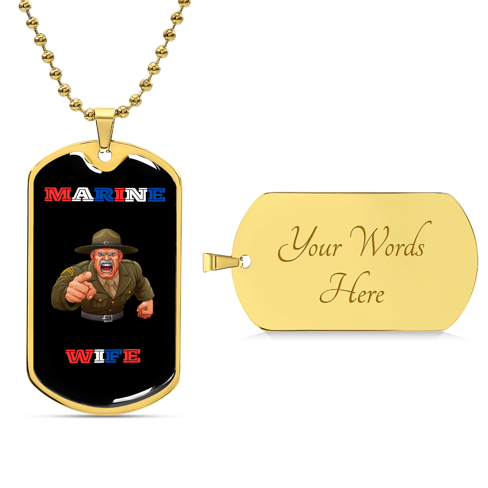 Marine Wife | Luxury Personilized Option Dog Tag Necklace