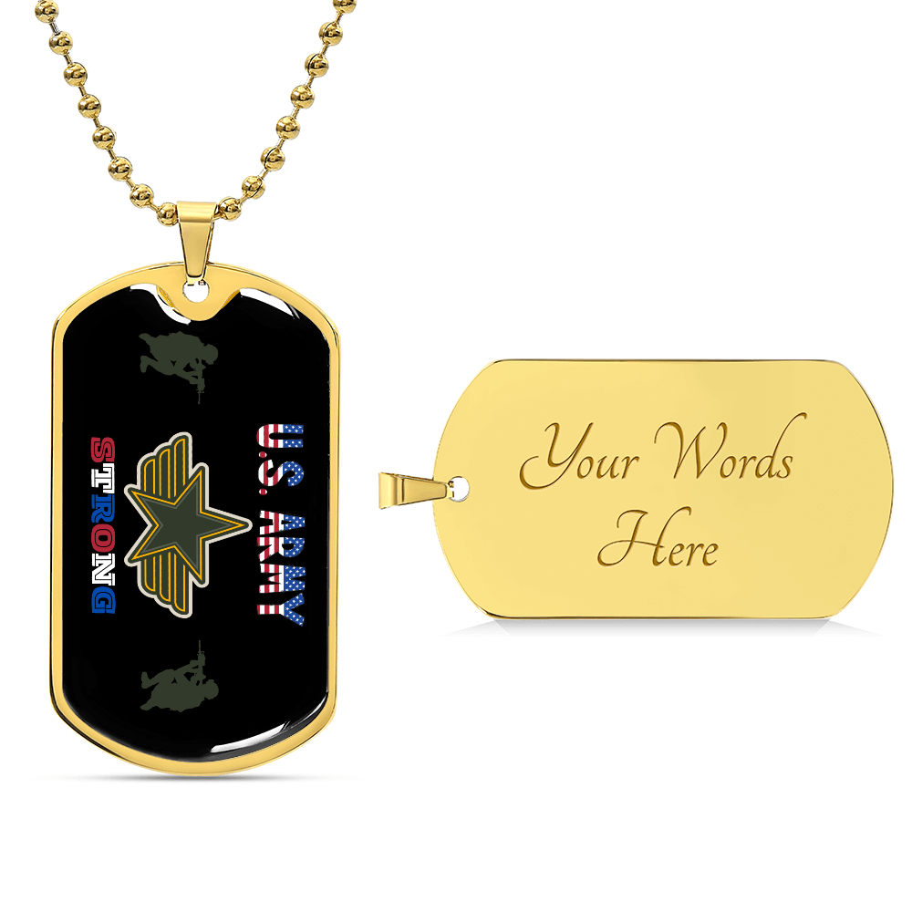 Army Strong | Personilized Option Luxury Dog Tag Necklace