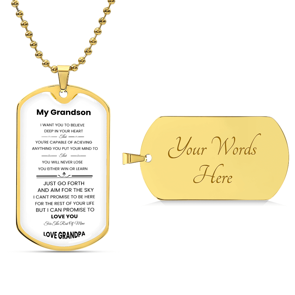 Grandson | Luxury Personilized Option Dog Tag | Grandpa