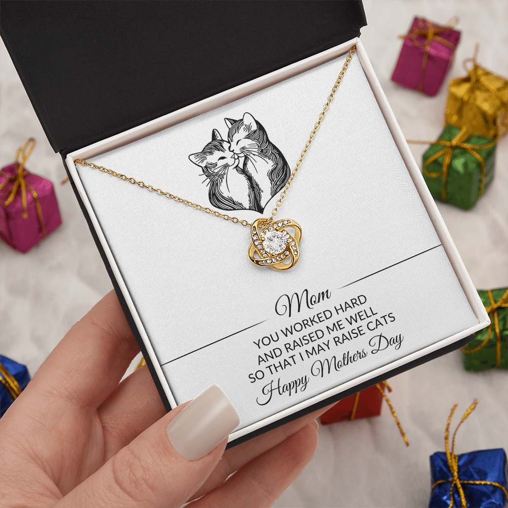 Mom | Raised Me Well | Cat Lover |  Mothers Day | Necklace