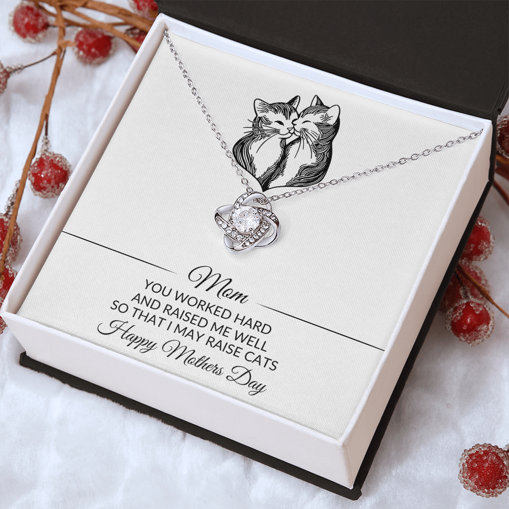 Mom | Raised Me Well | Cat Lover |  Mothers Day | Necklace