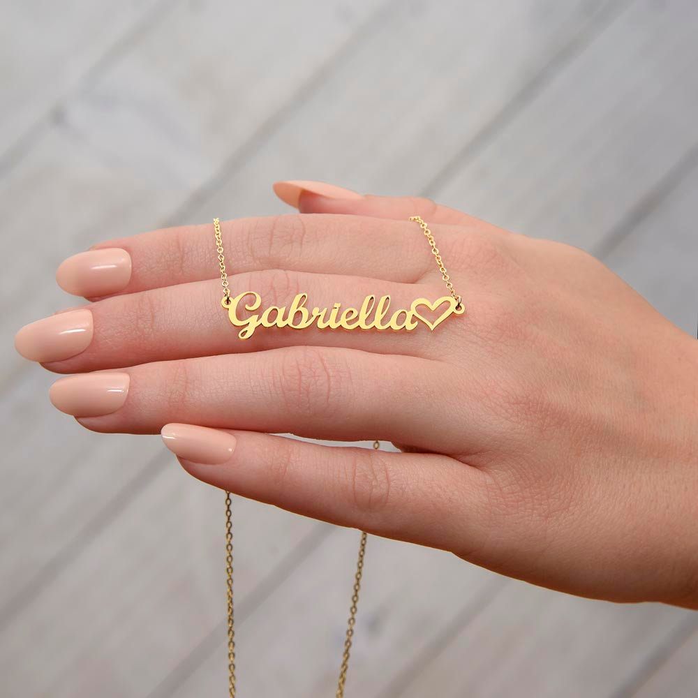 Beautifu Heart Custom  Name Necklace