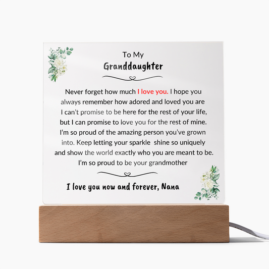 To My Granddaughter | So Proud To Be Your Grandmother | Nana | Acrylic Plaque