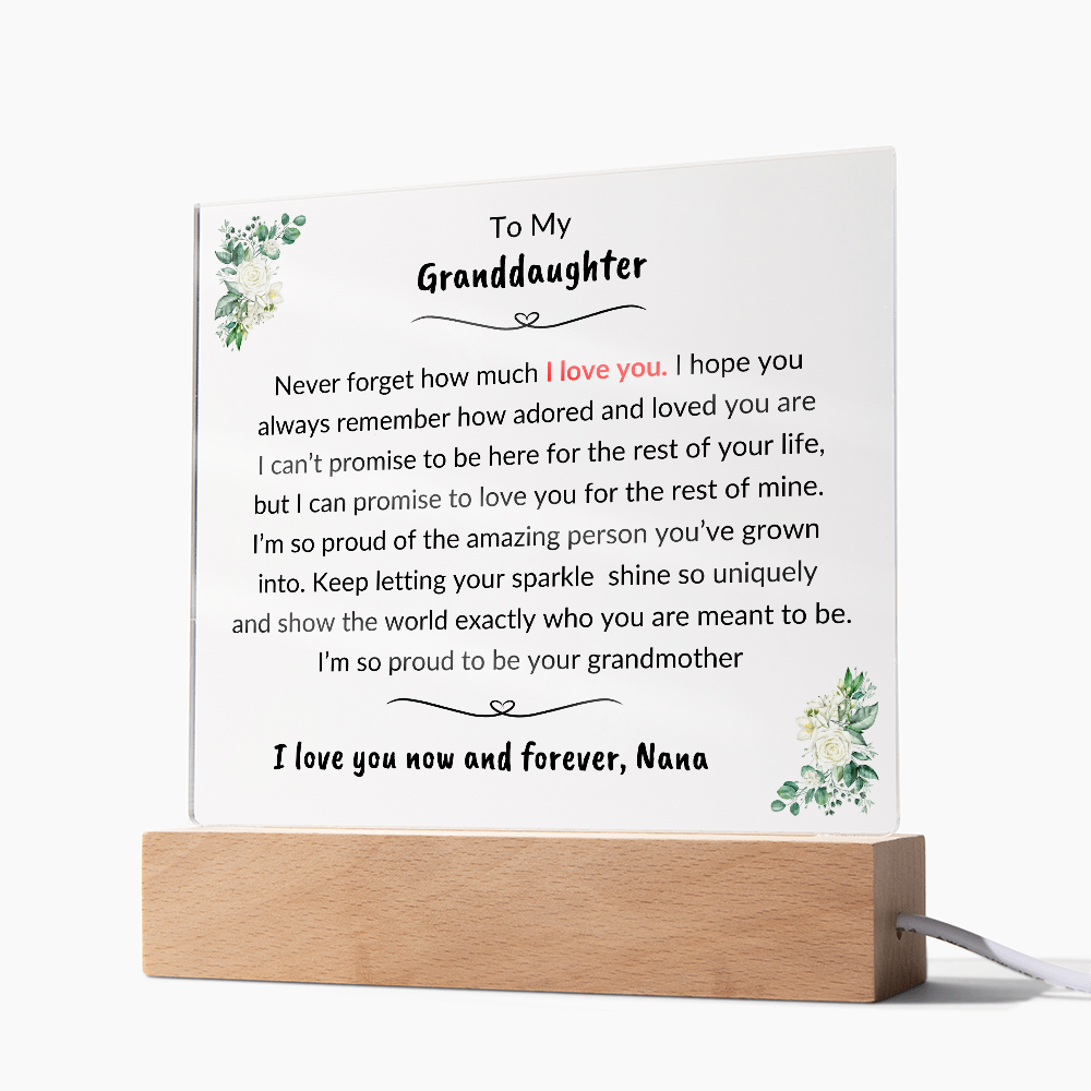 To My Granddaughter | So Proud To Be Your Grandmother | Nana | Acrylic Plaque