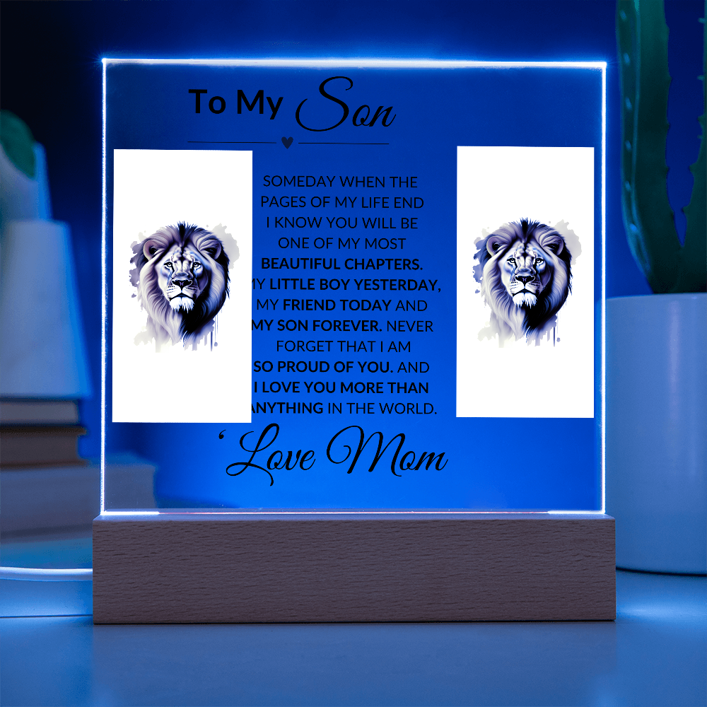 To My Son |  So Proud Of You | Love Mom | Acrylic Plaque