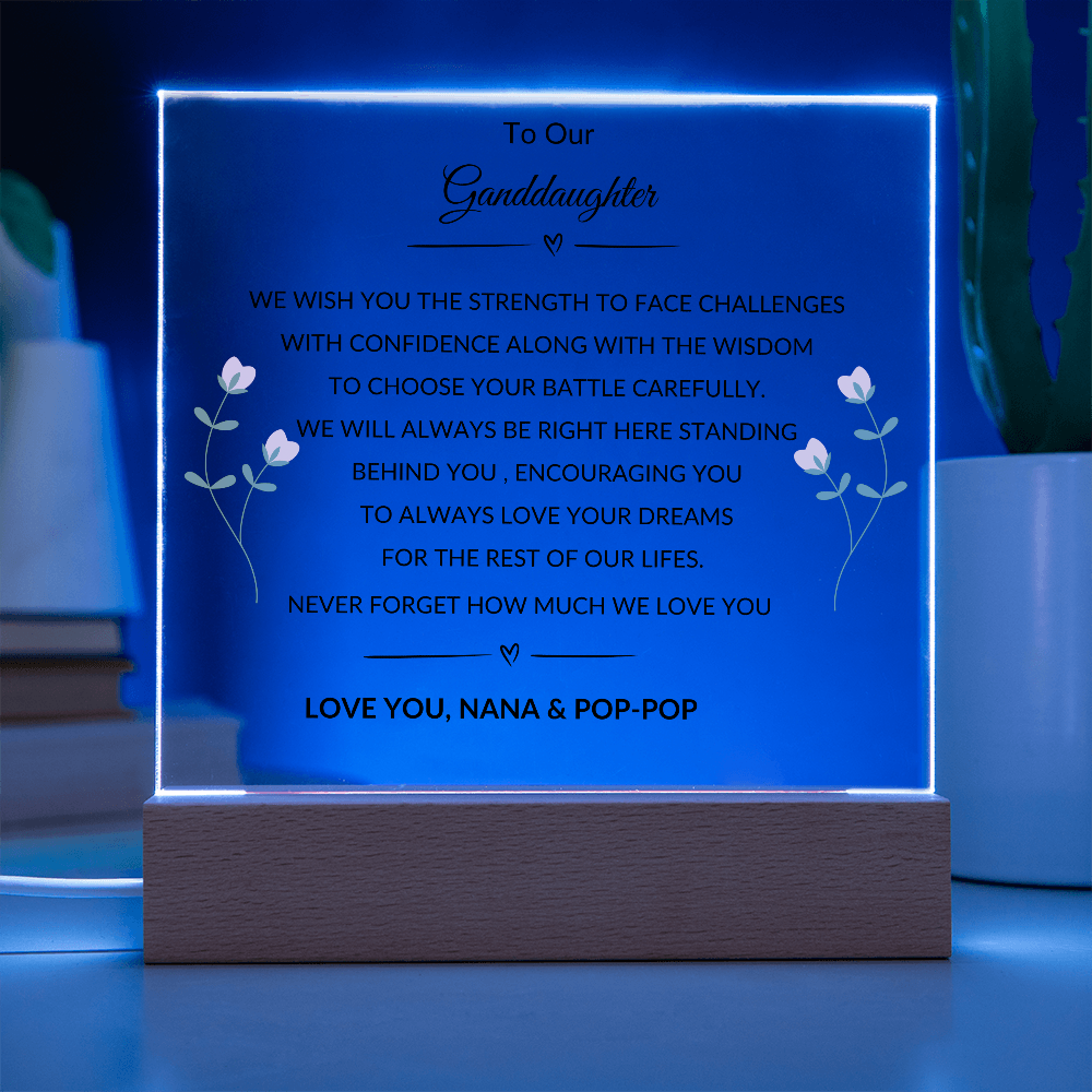 To Our Granddaughter | Wish You Strength | Nana & Pop-Pop |Acrylic Plaque