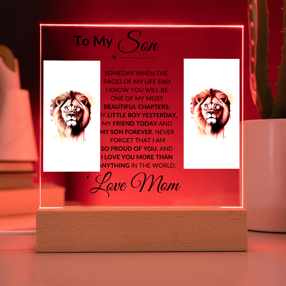 To My Son |  So Proud Of You | Love Mom | Acrylic Plaque