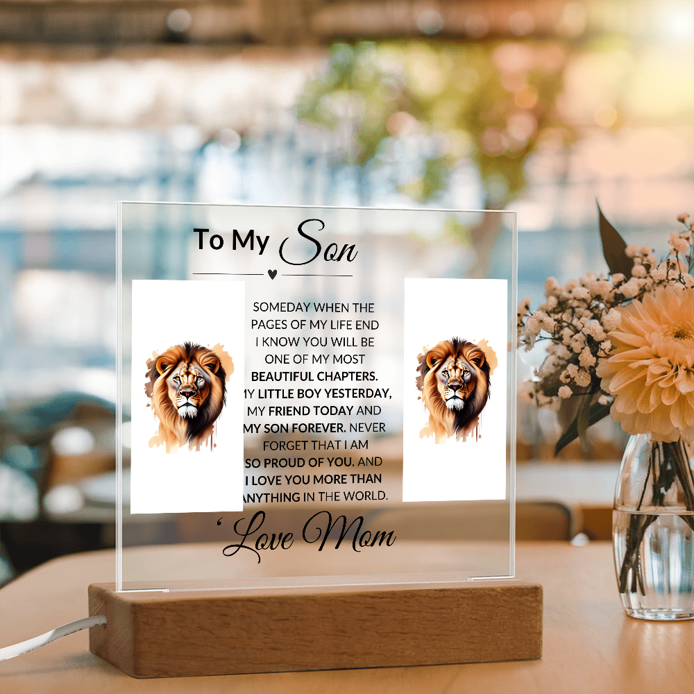 To My Son |  So Proud Of You | Love Mom | Acrylic Plaque