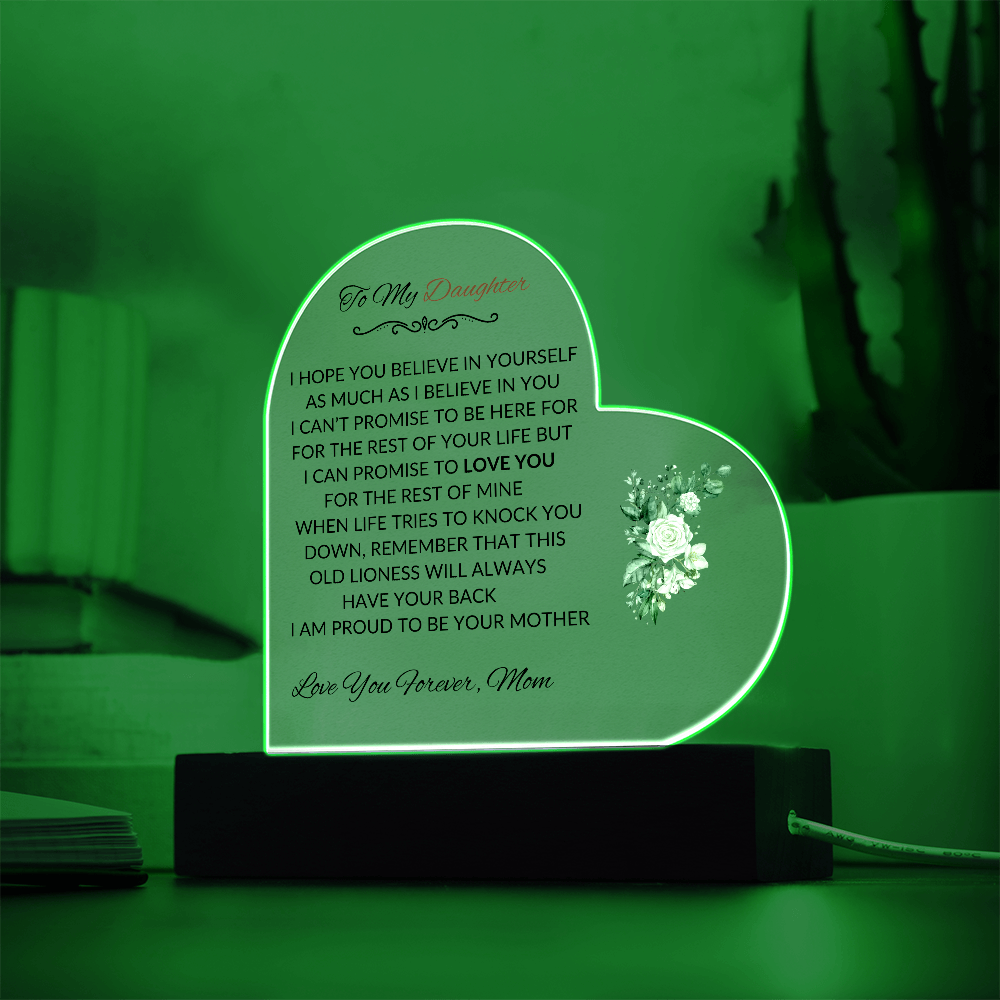 To My Daughter | Love You Forever | From Mom | Acrylic Plaque