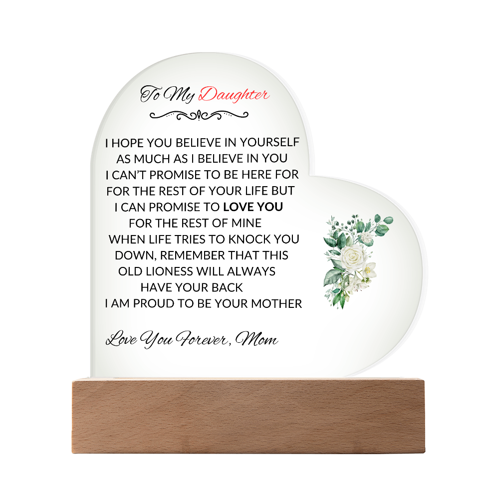 To My Daughter | Love You Forever | From Mom | Acrylic Plaque