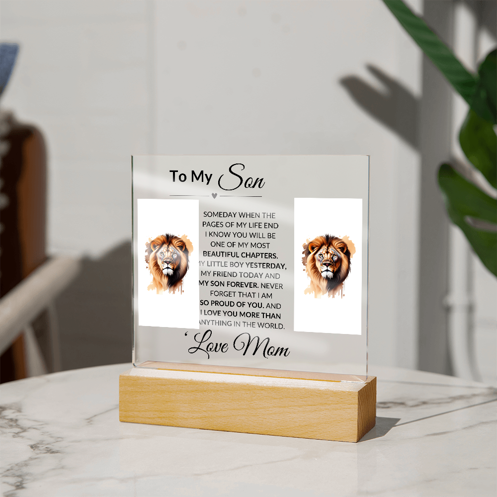 To My Son |  So Proud Of You | Love Mom | Acrylic Plaque