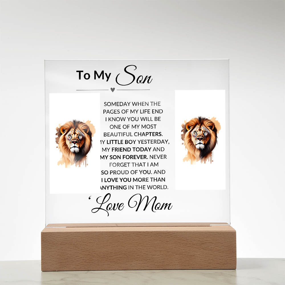 To My Son |  So Proud Of You | Love Mom | Acrylic Plaque