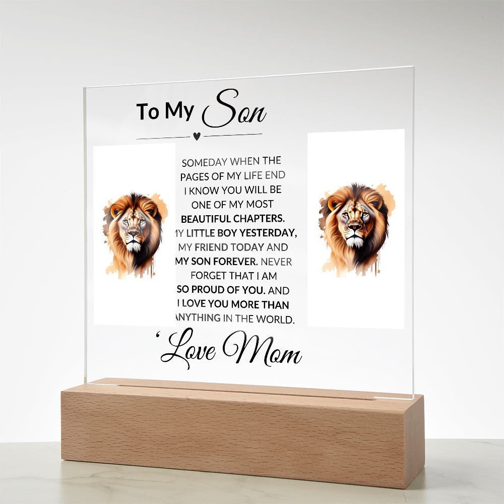 To My Son |  So Proud Of You | Love Mom | Acrylic Plaque