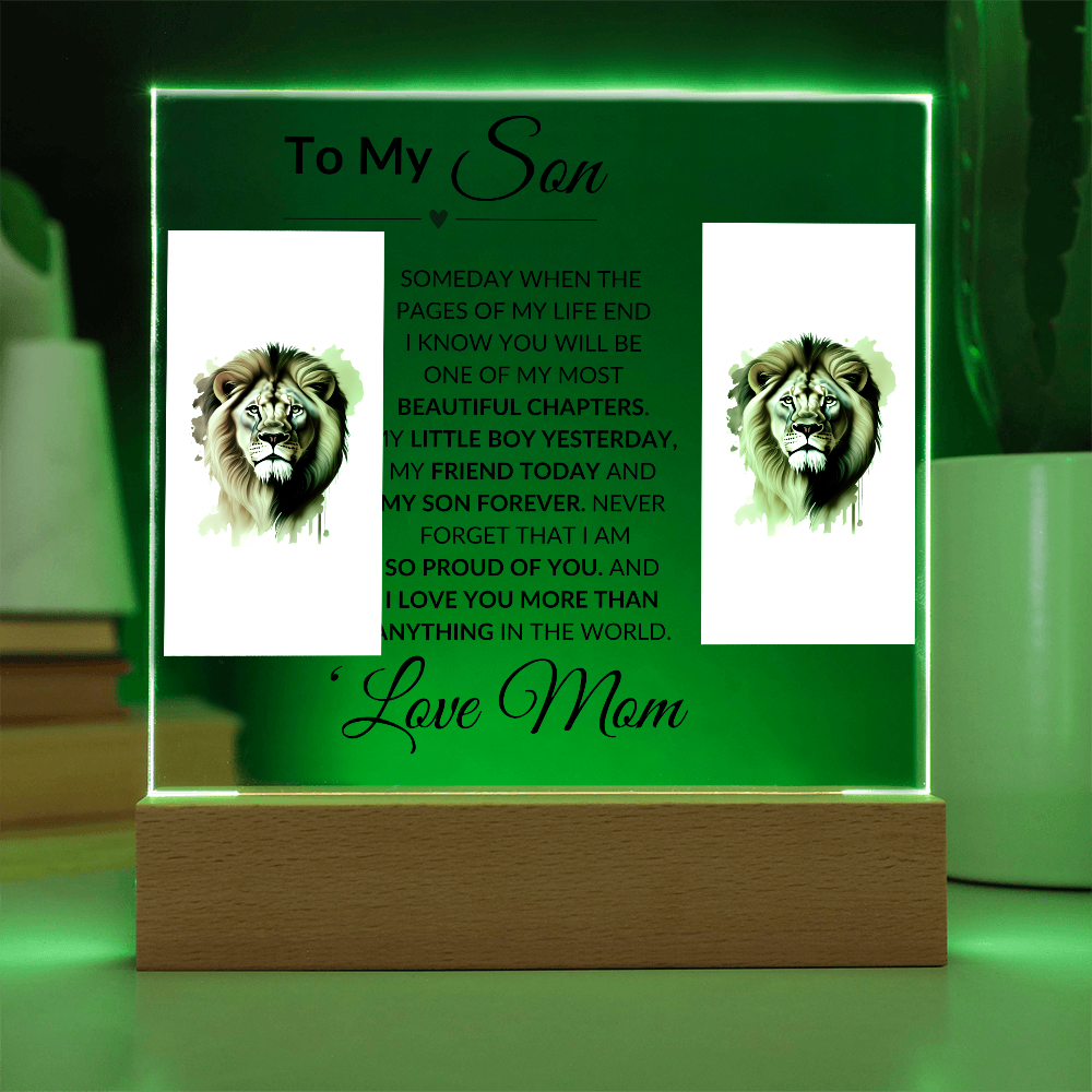 To My Son |  So Proud Of You | Love Mom | Acrylic Plaque