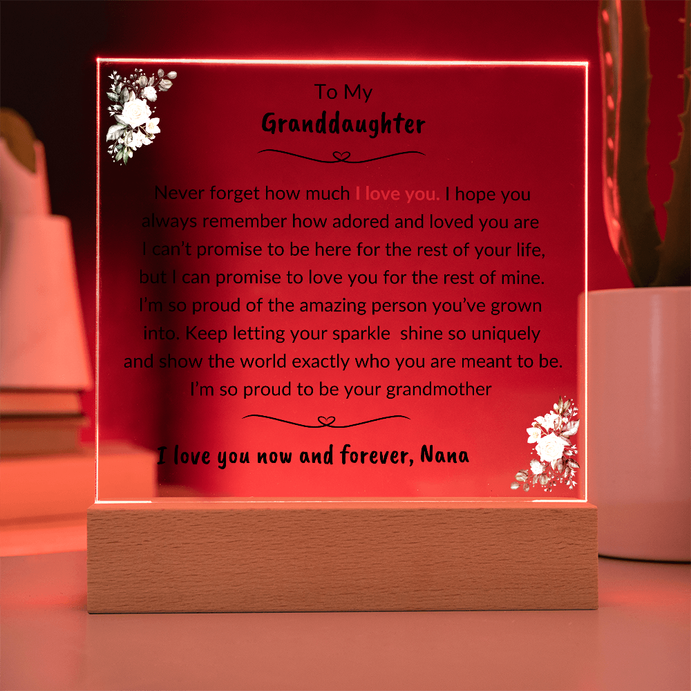 To My Granddaughter | So Proud To Be Your Grandmother | Nana | Acrylic Plaque