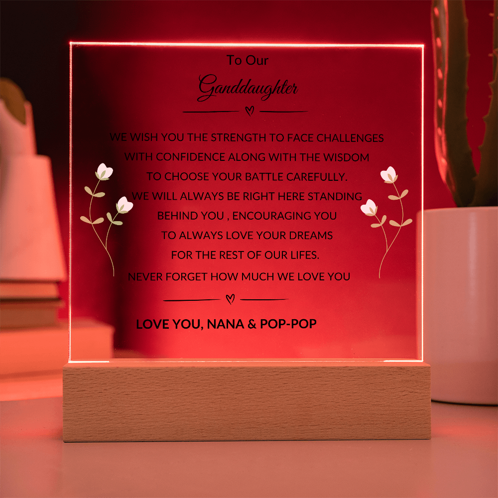 To Our Granddaughter | Wish You Strength | Nana & Pop-Pop |Acrylic Plaque